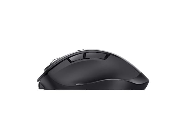 Trust Fyda - Mus - ergonomisk - 6 knapper - trådløs - 2.4 GHz, Bluetooth 5.2 - USB trådløs mottaker - svart
