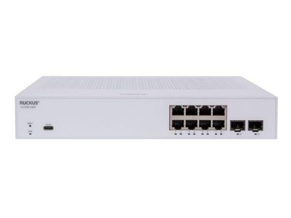 Ruckus ICX 8100 - Switch - Styrt - 8 x 10/100/1000 (PoE+) + 2 x 1 Gigabit SFP - rackmonterbar - PoE+ (124 W)