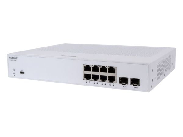 Ruckus ICX 8100 - Switch - Styrt - 8 x 10/100/1000 (PoE+) + 2 x 1 Gigabit SFP - rackmonterbar - PoE+ (124 W)