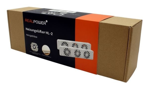 RealPower HL-2, Viftedrevet elektrisk romvarmer, Innendørs, Gulv, Hvit, 100 - 240 V, 50/60 Hz