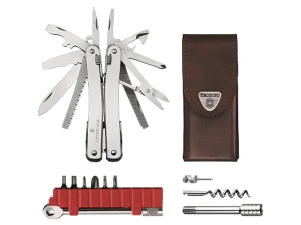 Victorinox Swiss Tool Spirit X Plus Ratchet, Ruostumaton teräs, Nahka, Ruostumaton teräs, 105 mm, 18 mm, 210 g