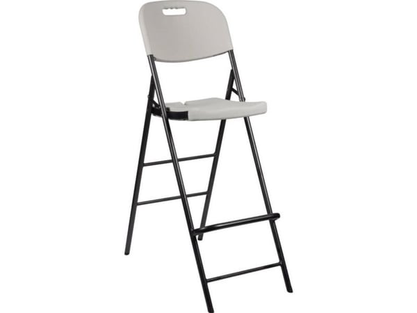 Perel FP140N, Spisetid, Solid/Fast, Hard Stol, Hård ryggstø, Polyethylen, Stål, Sort, Hvit