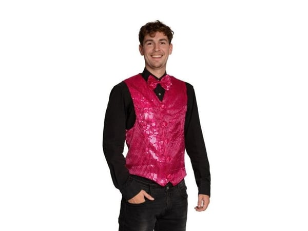 Pink pailletvest og butterfly