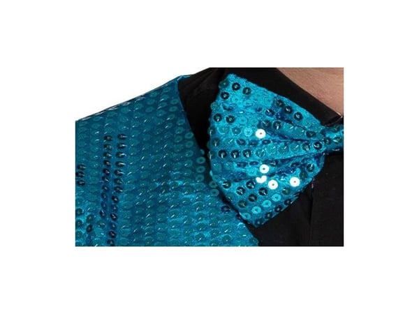 Turkis pailletvest og butterfly