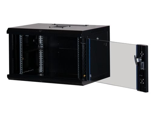 Rockstable RS19-6406, Veggmonterbar hylle, 6U, 60 kg, Nøkkellås, Rack skinner, Forbedret kabelføring