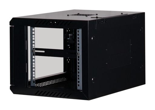 Rockstable RS19-6406, Veggmonterbar hylle, 6U, 60 kg, Nøkkellås, Rack skinner, Forbedret kabelføring