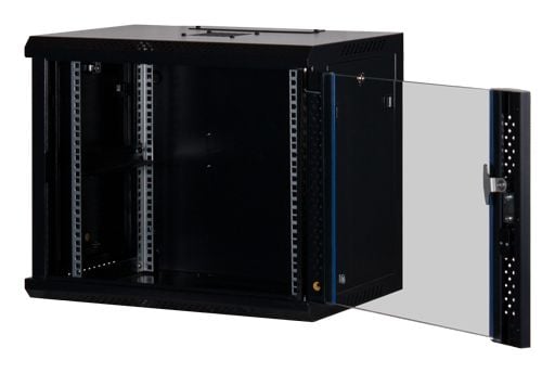 Rockstable RS19-6409, Veggmonterbar hylle, 9U, 60 kg, Nøkkellås, Sort