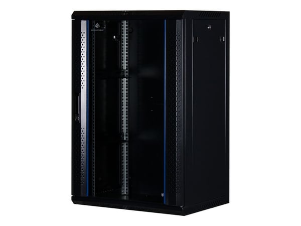 Rockstable RS19-6418, Veggmonterbar hylle, 18U, 60 kg, Nøkkellås, Sort