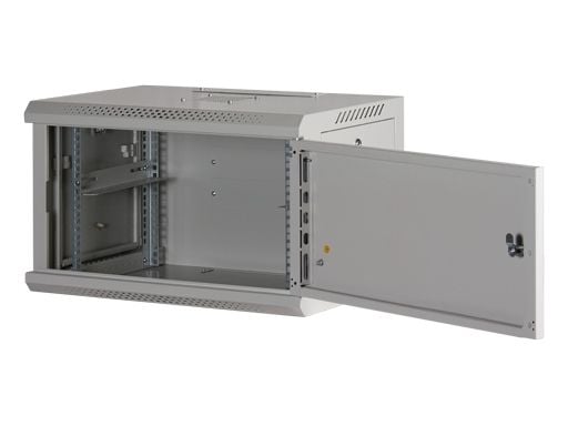 Rockstable RS19-6406WS, Veggmonterbar hylle, 6U, 60 kg, Nøkkellås, Justerbare bein, Hvit