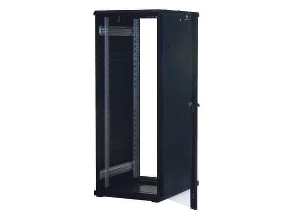 Rockstable RS19-6832, Frittstående hylle, 32U, 800 kg, Nøkkellås, Rack skinner, Justerbare bein
