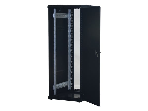 Rockstable RS19-6832, Frittstående hylle, 32U, 800 kg, Nøkkellås, Rack skinner, Justerbare bein