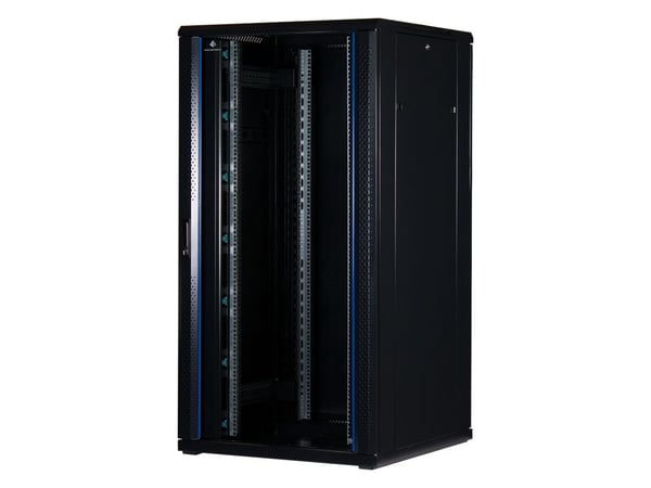 Rockstable RS19-8832, Frittstående hylle, 32U, 800 kg, Nøkkellås, Rack skinner, Justerbare bein