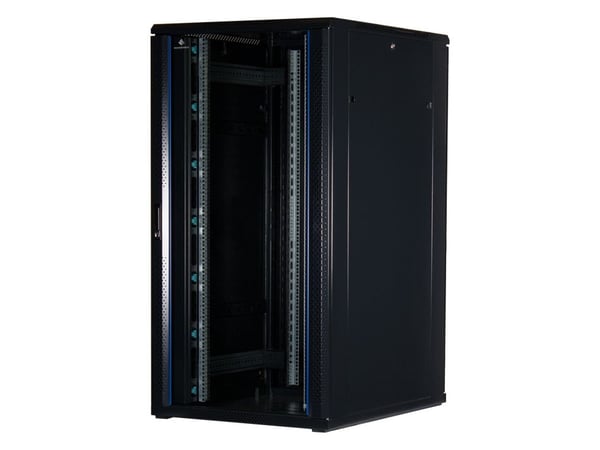 Rockstable RS19-8032, Fristående rack, 32U, 800 kg, Knapplås, Kuggskenor, Justerbara fötter