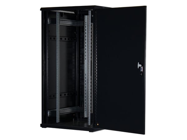 Rockstable RS19-8032, Frittstående hylle, 32U, 800 kg, Nøkkellås, Rack skinner, Justerbare bein
