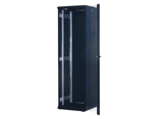 Rockstable RS19-6642, Frittstående hylle, 42U, 800 kg, Nøkkellås, Rack skinner, Justerbare bein