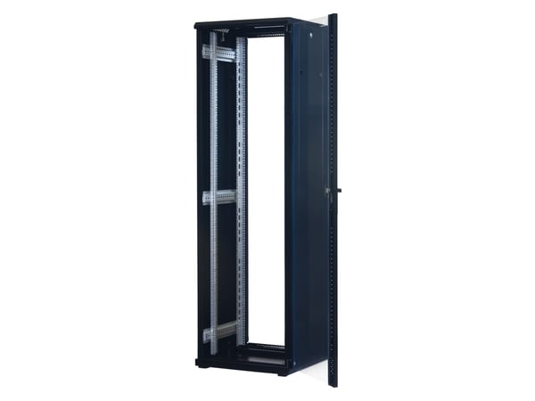 Rockstable RS19-6642, Frittstående hylle, 42U, 800 kg, Nøkkellås, Rack skinner, Justerbare bein