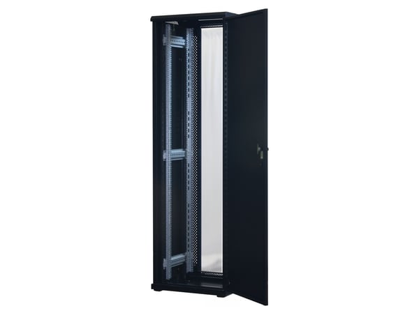 Rockstable RS19-6642, Frittstående hylle, 42U, 800 kg, Nøkkellås, Rack skinner, Justerbare bein