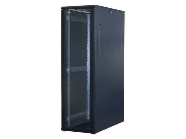 Rockstable RS19-6242, Frittstående hylle, 42U, 800 kg, Nøkkellås, Rack skinner, Justerbare bein