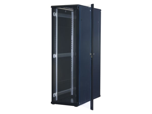 Rockstable RS19-6242, Frittstående hylle, 42U, 800 kg, Nøkkellås, Rack skinner, Justerbare bein