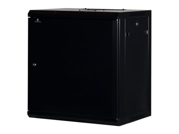 Rockstable RS19-6412S, Veggmonterbar hylle, 12U, 60 kg, Nøkkellås, Justerbare bein, Sort