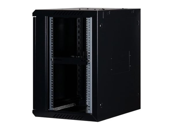 Rockstable RS19-6412S, Veggmonterbar hylle, 12U, 60 kg, Nøkkellås, Justerbare bein, Sort