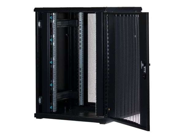 Rockstable RS19-8822PP, Frittstående hylle, 22U, 800 kg, Nøkkellås, Rack skinner, Justerbare bein