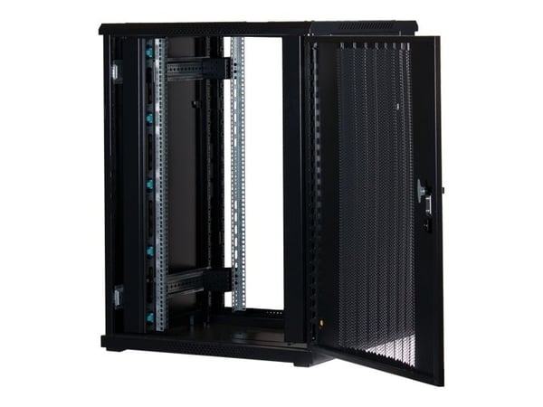 Rockstable RS19-8822PP, Frittstående hylle, 22U, 800 kg, Nøkkellås, Rack skinner, Justerbare bein