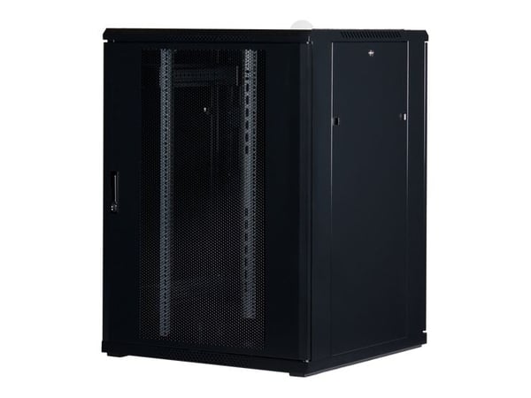 Rockstable RS19-8822PP, Frittstående hylle, 22U, 800 kg, Nøkkellås, Rack skinner, Justerbare bein