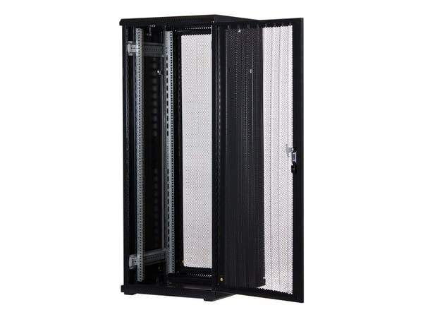 Rockstable RS19-6632PP, Frittstående hylle, 32U, 800 kg, Nøkkellås, Rack skinner, Justerbare bein