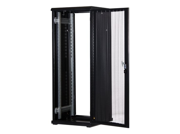 Rockstable RS19-6632PP, Frittstående hylle, 32U, 800 kg, Nøkkellås, Rack skinner, Justerbare bein