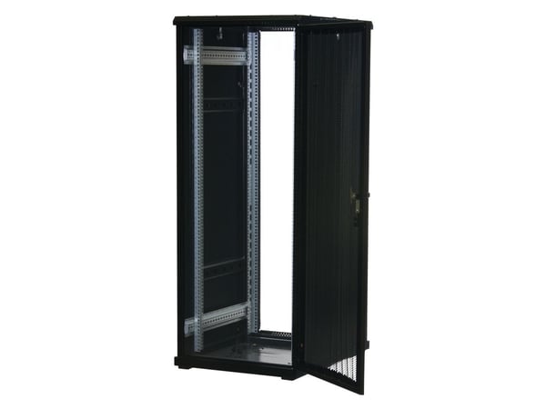 Rockstable RS19-6832PP, Frittstående hylle, 32U, 800 kg, Nøkkellås, Rack skinner, Justerbare bein