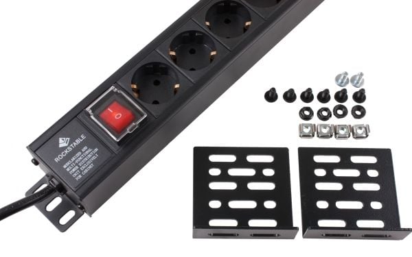 Rockstable RS19-15PDU, Strømkontaktmontering, Sort, 1U, 2 m, 125/250 V, 50 - 60 Hz