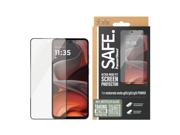 SAFE. by PanzerGlass - Skjermbeskyttelse for mobiltelefon - ultrabred passform - glass - rammefarge svart