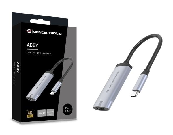 Conceptronic ABBY23G, USB Type-C, HDMI-utgang, 7680 x 4320 piksler