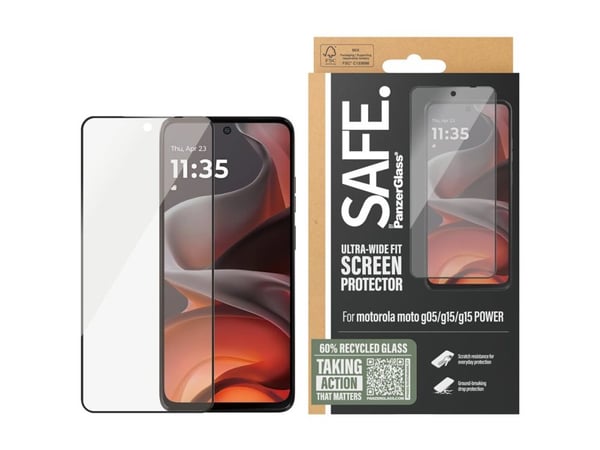 SAFE. by PanzerGlass - Skjermbeskyttelse for mobiltelefon - ultrabred passform - glass - rammefarge svart