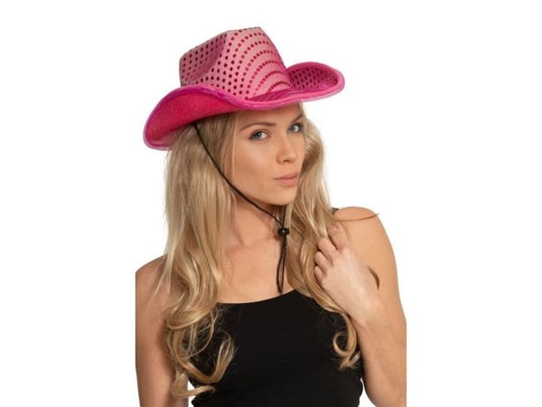 Rosa cowboyhatt med ljus