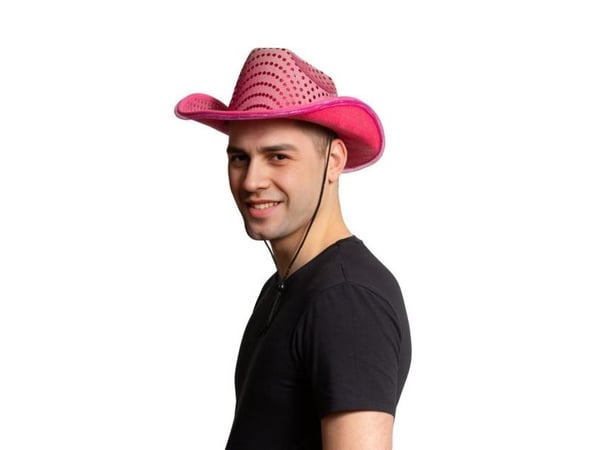 Rosa cowboyhatt med ljus
