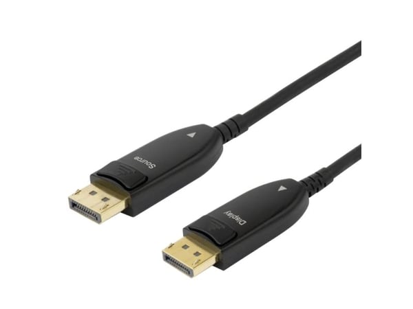 Deltaco Displayport 1.4 cable, AOC, 8K@30Hz, 15m, black, 15 m, DisplayPort, DisplayPort, Uros, Uros, 7680 x 4320 pikseliä