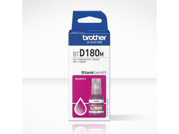 Brother BTD180M, Original, Magenta, Brother, DCP-T580DW, DCP-T583DW, DCP-T780DW, 5000 Sider, 1 stk