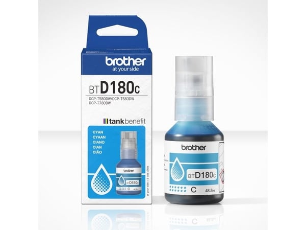 Brother BTD180C, Alkuperäinen, Syaani, Brother, DCP-T580DW, DCP-T583DW, DCP-T780DW, 5000 sivua, 1 kpl
