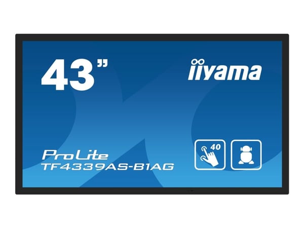 iiyama ProLite TF4339AS-B1AG - 43" Diagonal klass (42.5" visbar) LED-bakgrundsbelyst LCD-skärm - digital skyltning - med inbyggd mediaspelare och p... iiyama ProLite TF4339AS-B1AG - 43" Diagonal klass (42.5" visbar) LED-bakgrundsbelyst LCD-skärm - digital skyltning - med inbyggd mediaspelare och p...