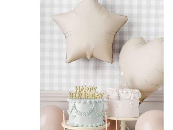 Beige stjärnfolieballong, 48 cm