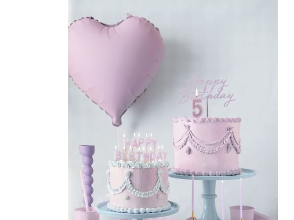 Ljust lila tårtdekoration Happy Birthday