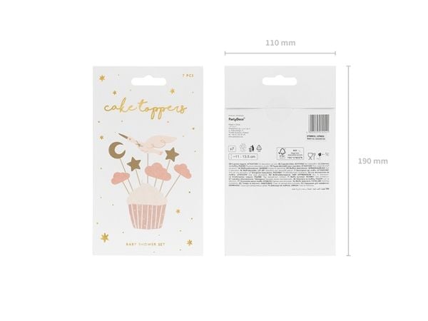Kagepynt pink stork, 11 cm