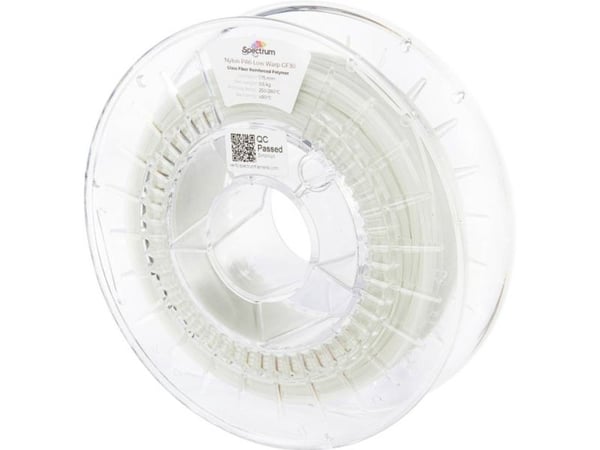 Spectrum Filaments 80721 PA6 Low Warp GF30 filament PA6-GF glassfiberforsterket, varme- og kjemikaliebestandig, matt 1,75 mm 500 g Natural