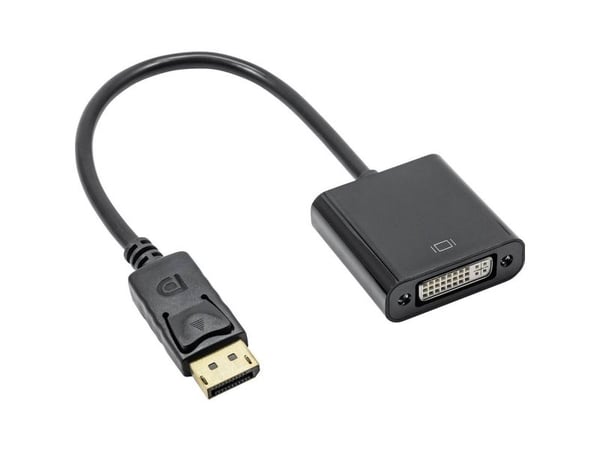 Akyga AK-AD-58 - Video adapter - dobbeltlenke - DVI-I (hunn) til DisplayPort (hann) - 20 cm - 4K-støtte, 1080p-støtte - svart