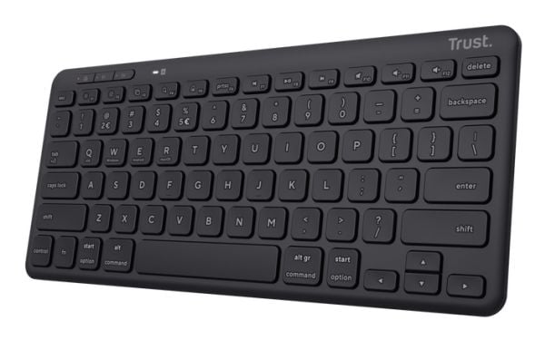 Trust Lyra - Tastatur - trådløs - 2.4 GHz, Bluetooth 5.0 - plastfri emballasje