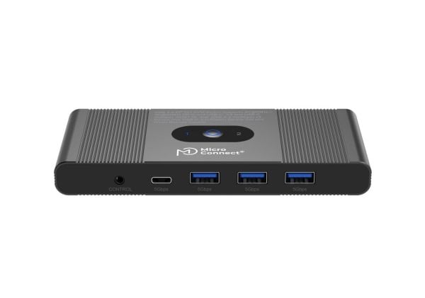 MicroConnect - KVM / video / ljud växeln - 3 x SuperSpeed USB 3.0 + 3 x USB-C + 2 x DisplayPort - 2 lokala användare - skrivbordsmodell