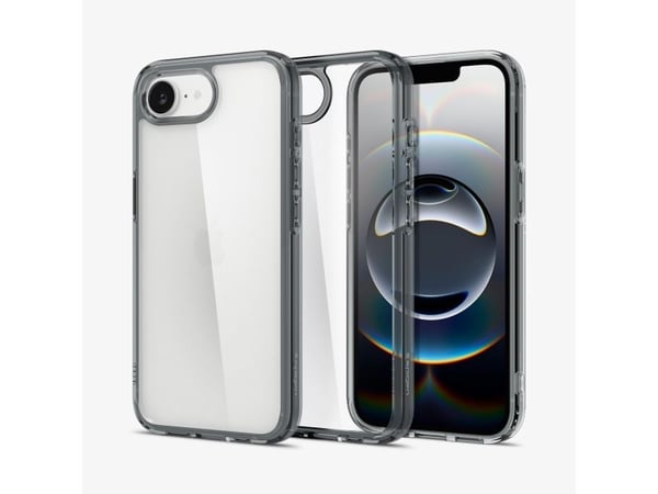 Spigen Ultra Hybrid, Suojus, Apple, iPhone 16e, 15,5 cm (6.1"), Harmaa, Läpinäkyvä