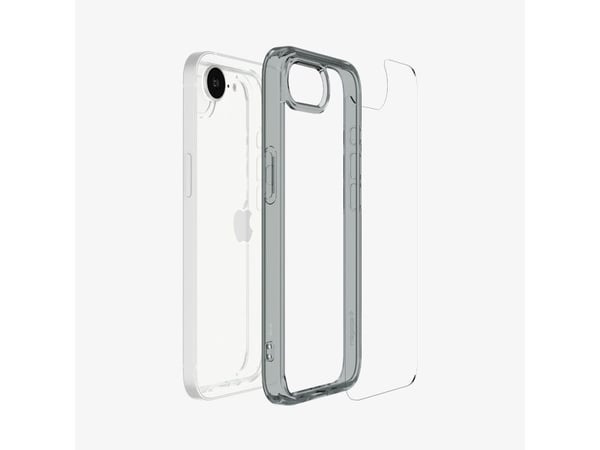 Spigen Ultra Hybrid, Suojus, Apple, iPhone 16e, 15,5 cm (6.1"), Harmaa, Läpinäkyvä
